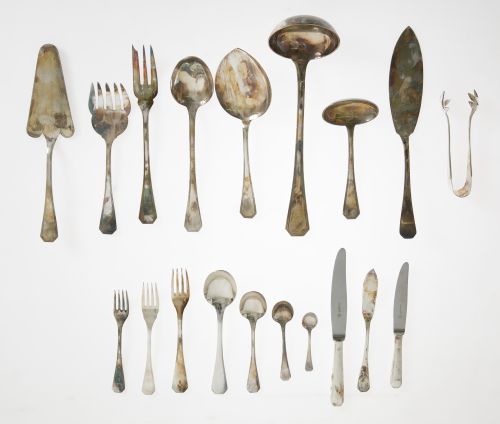 Silver-plated metal cutlery manufactured by Christofle, Fra