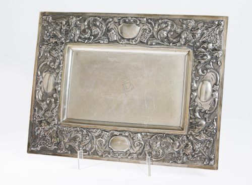 Spanish silver tray, hallmarked 916, 20th century