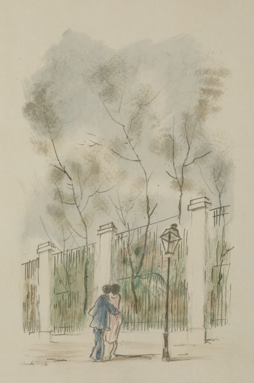 EDUARDO VICENTE Madrid (1900) / (1968) "Couple in the Park"