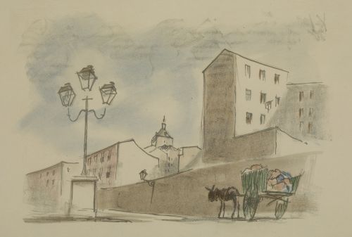 EDUARDO VICENTE Madrid (1900) / (1968) "City View with Donk