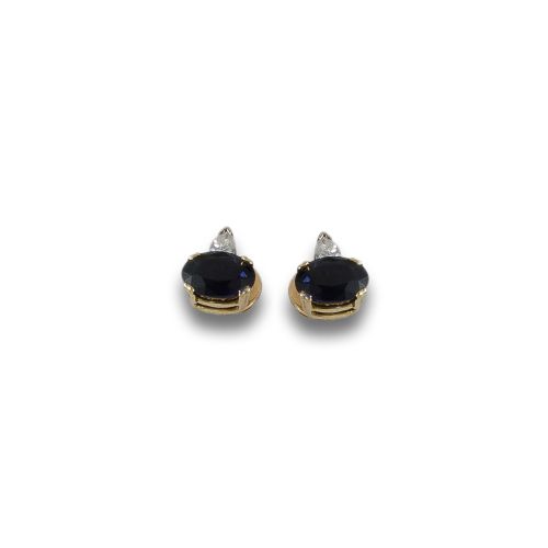 GOLD EARRINGS WITH SAPPHIRES AND DIAMONDS