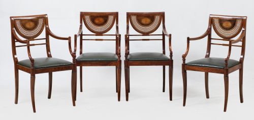 Four Adam-style chairs, 20th century
