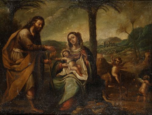 ESCUELA ESPAÑOLA, SPANISH SCHOOL (17TH CENTURY) "Rest on th