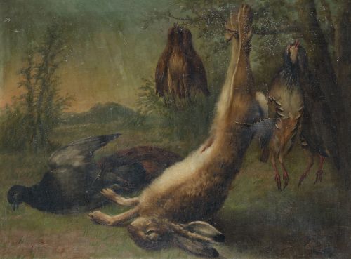 SPANISH SCHOOL (19TH CENTURY) "Hunting Still Life"