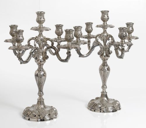 Pair of silver candlesticks