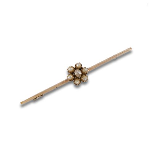 ALFILER ANTIGUO DE ORO PERLAS Y DIAMANTES