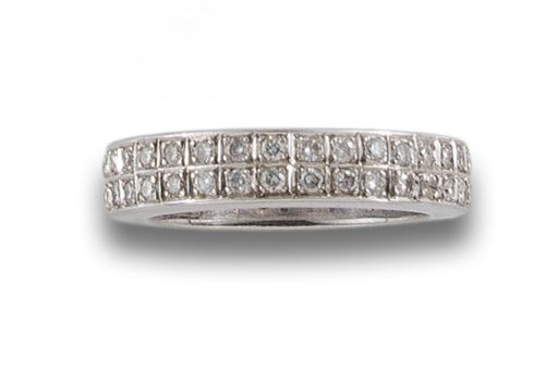 SORTIJA DOBLE LINEA DE DIAMANTES EN ORO BLANCO 