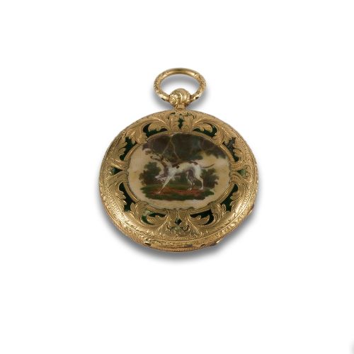 SABONETA ROBERT GENEVE GOLD AND ENAMEL WATCH