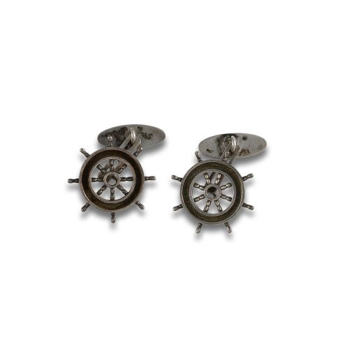 SILVER SAILOR CUFFLINKS