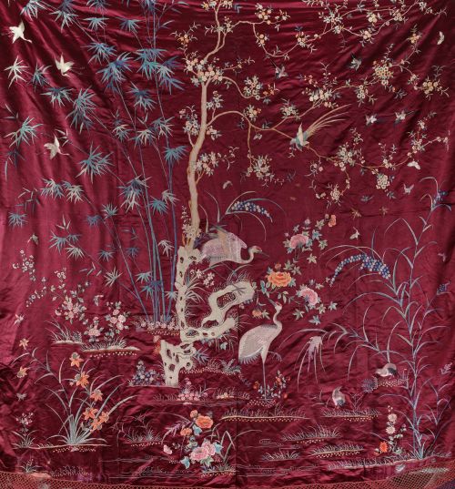 Chinese silk bedspread