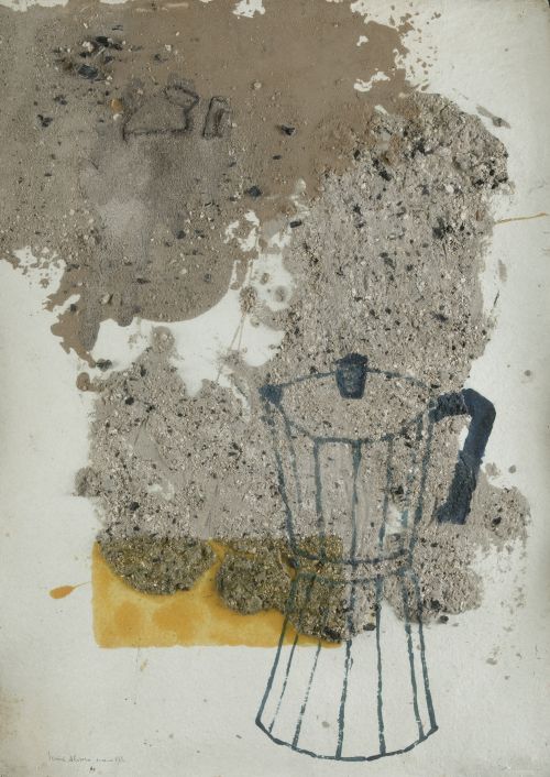 JESÚS ALONSO, "Cafetera", 1988, Técnica mixta sobre papel g