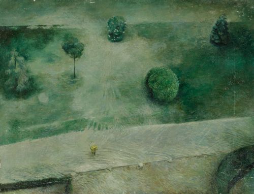 JESÚS  IBÁÑEZ, "Paisaje en verde", 1979, Óleo sobre lienzo
