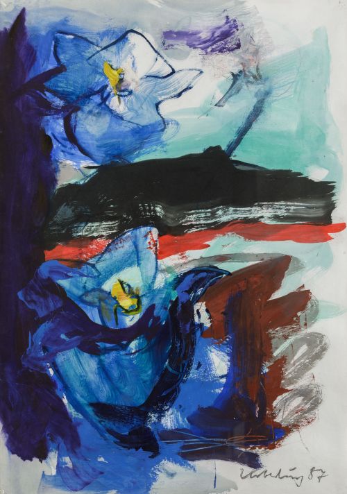 BERND KOBERLING, "Sin título", 1987, Técnica mixta sobre pa