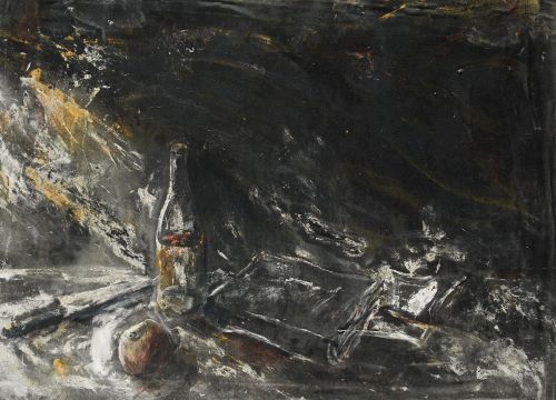 GUILLEM NADAL, "Sin título", 1986, Técnica mixta sobre lien