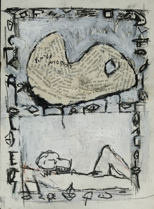 HORACIO SAPERE, "Pintor anónimo", Técnica mixta sobre papel