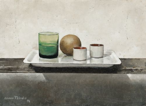 ALVARO TOLEDO, "Bodegón", 1994, Óleo sobre tabla