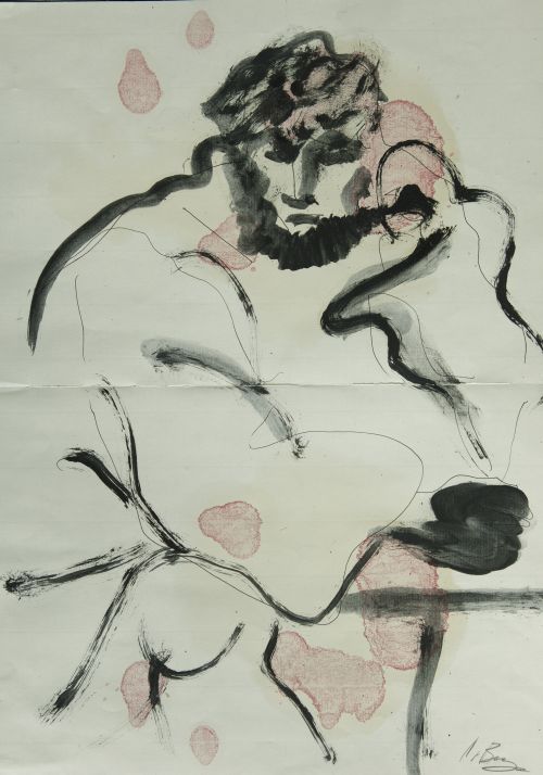 IGNACIO BURGOS, "Figura", Tintas sobre papel