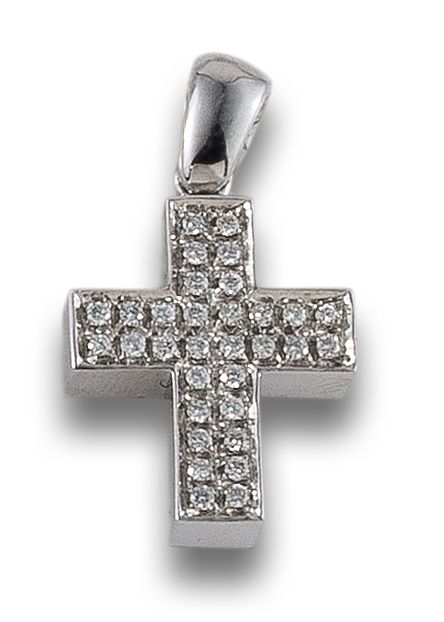 CRUZ FIRMADA SALVINI DE ORO BLANCO Y DIAMANTES