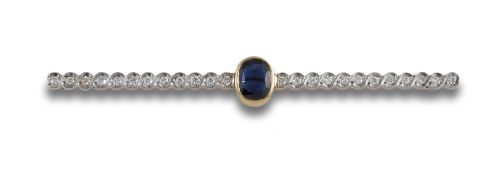 ALFILER DE ORO, DIAMANTES Y ZAFIRO 