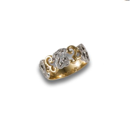 SORTIJA DE ORO BICOLOR Y DIAMANTES