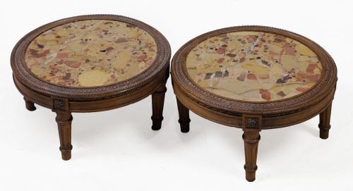 Pair of bases or footstools in Louis XVI style, France, 19t