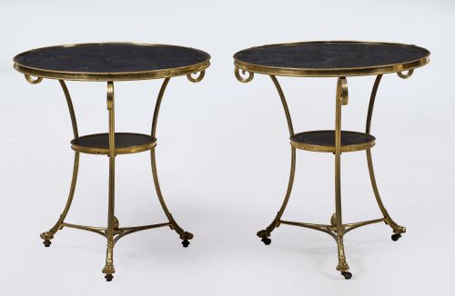 Pair of side tables in neoclassical style, possibly Maison