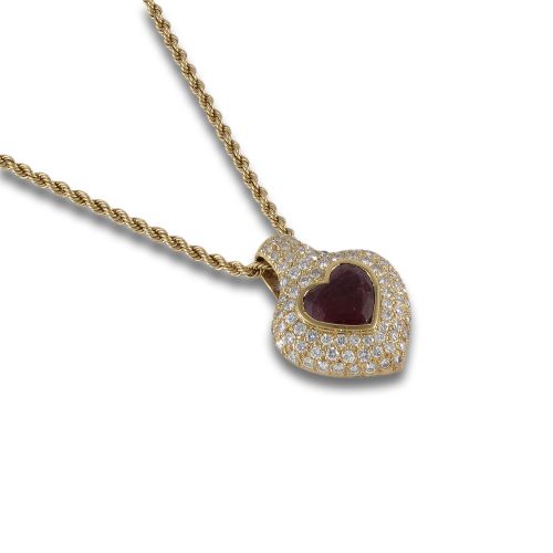 GOLD, RUBY AND DIAMONDS NECKLACE