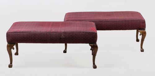 Pair of George III style benches, England, 19th century