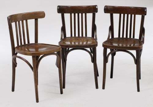 Three Thonet-style chairs, early 20th century
