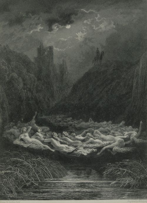 GUSTAVE DORE, "Historia de Genoveva", Grabado al acero