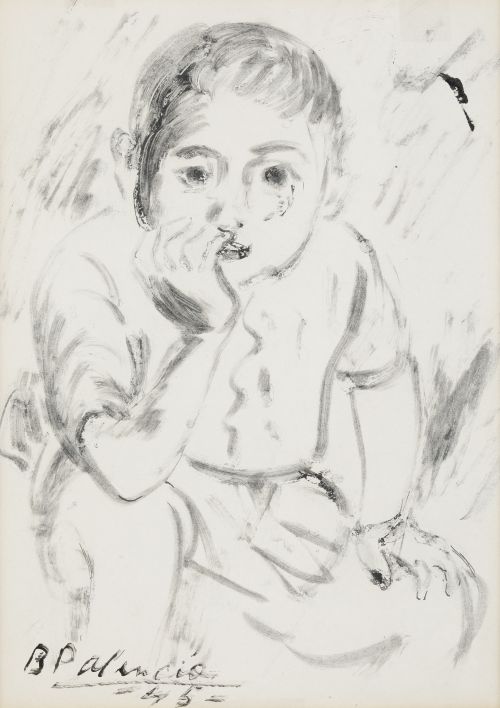 BENJAMÍN PALENCIA, "Niño de Vallecas", 1945, Acuarela sobre