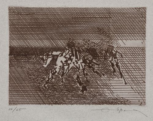 FERNANDO ZÓBEL DE AYALA, "Fútbol (Estadio V)", 1973, Aguafu