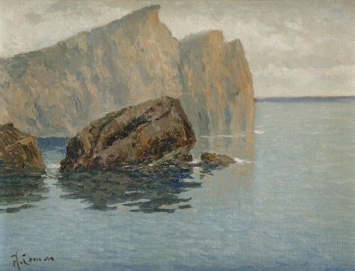 AUGUSTO COMAS BLANCO, "Paisaje", Óleo sobre lienzo adherido