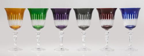Set of six glasses, possibly Bohemian