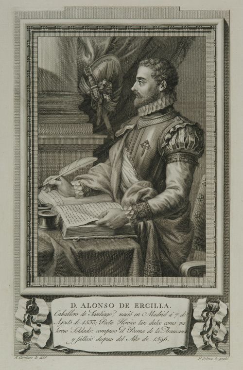 FERNANDO SELMA, "D. Alonso de Ercilla", Aguafuerte y buril