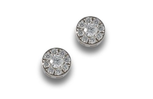 PENDIENTES BOTON DE ORO Y DIAMANTES