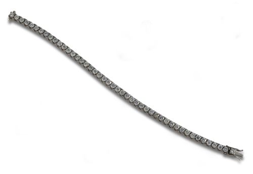 PULSERA RIVIERE DE ORO BLANCO CON DIAMANTES