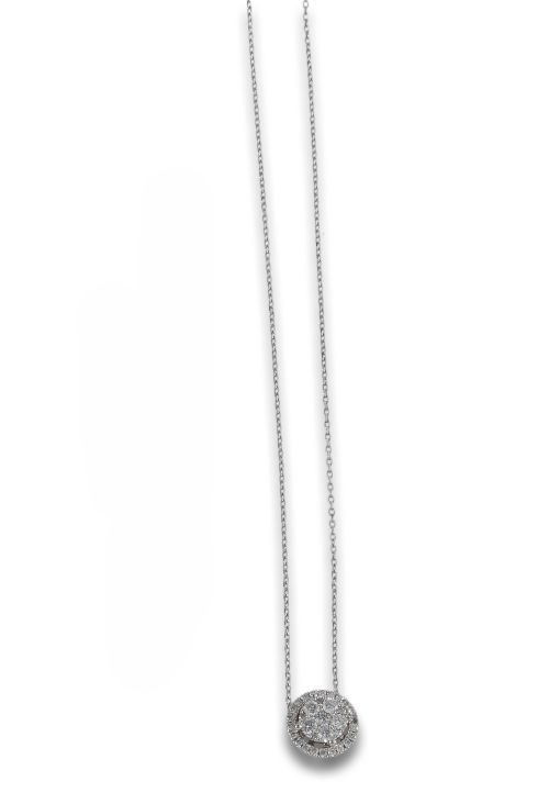 COLGANTE CALADO DE ORO BLANCO CON DIAMANTES