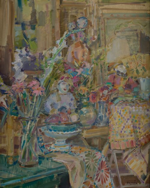 JULIÁN GRAU SANTOS, "Marionetas", 1999, Óleo sobre lienzo