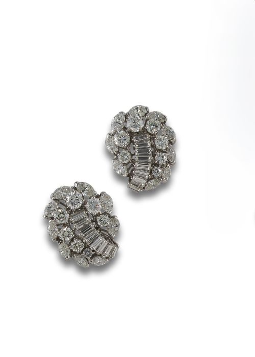 PENDIENTES EN ORO BLANCO CON DIAMANTES