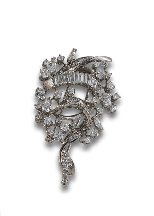 BROCHE DE ORO BLANCO Y DIAMANTES
