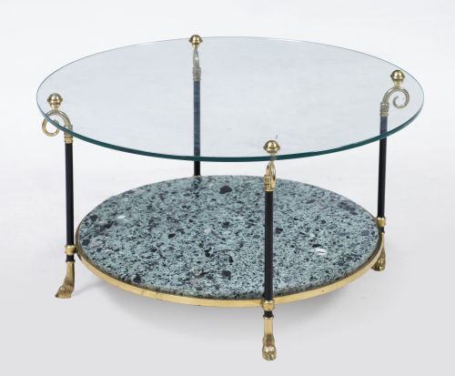 Mesa de café circular posiblemente Jansen, Francia, S. XX