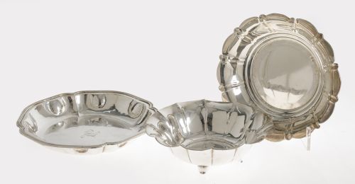 Dos paneras de plata española ley 916, S. XX