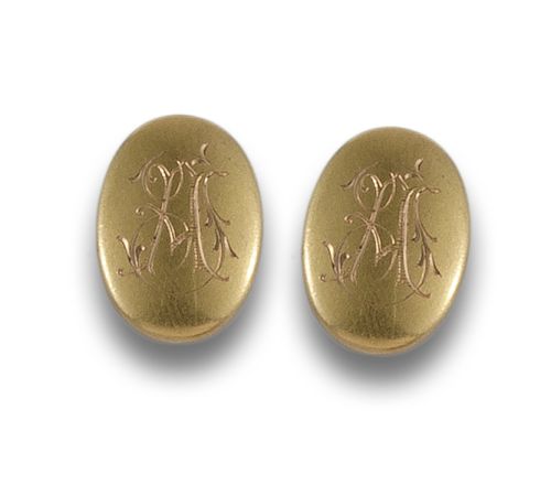 GEMELOS OVALADOS DE ORO AMARILLO
