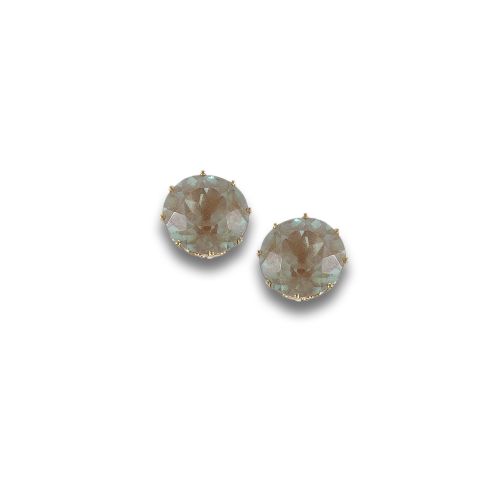 PENDIENTES DE ORO AMARILLO CON PIEDRAS IMITACION
