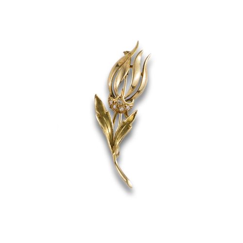 ALFILER CON FORMA DE FLOR DE ORO AMARILLO