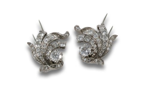 DOBLE CLIP PLATINO Y DIAMANTES