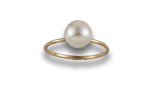 SORTIJA DE ORO AMARILLO CON PERLA