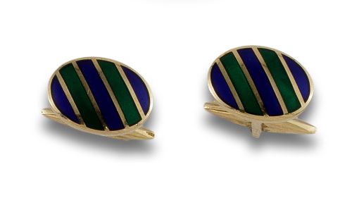 GEMELOS DE ORO Y ESMALTES