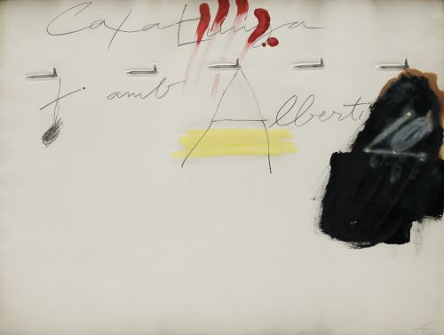 ANTONI TÀPIES, "Catalunya amb Alberti", 1972, Pintura y láp